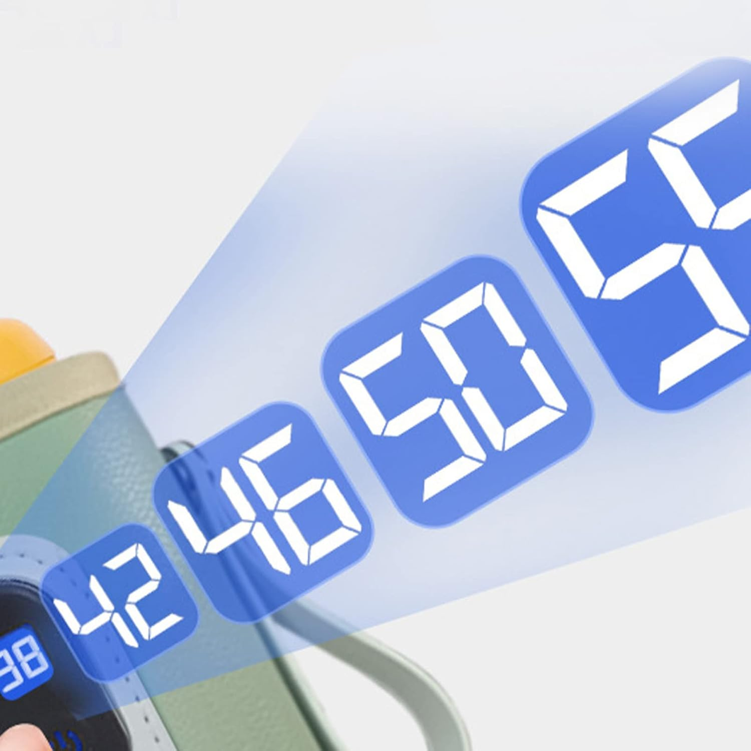 Digitale Anzeige mit 42, 46, 50 und 59. Nahaufnahme eines Geräts.