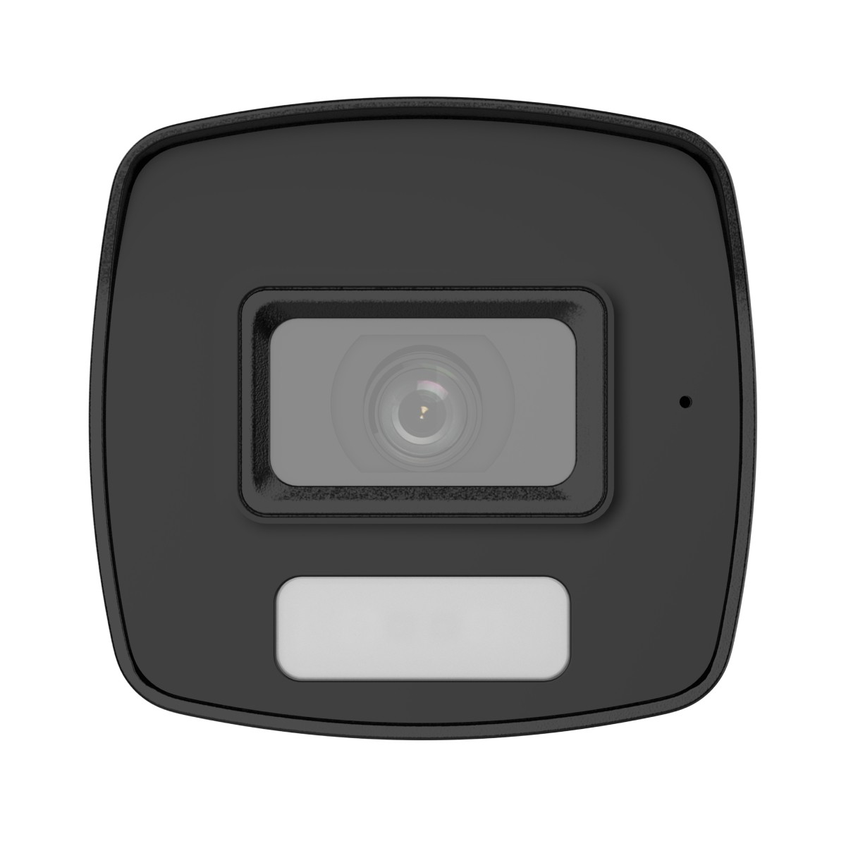 Telecamera di sicurezza nera con obiettivo e luce.