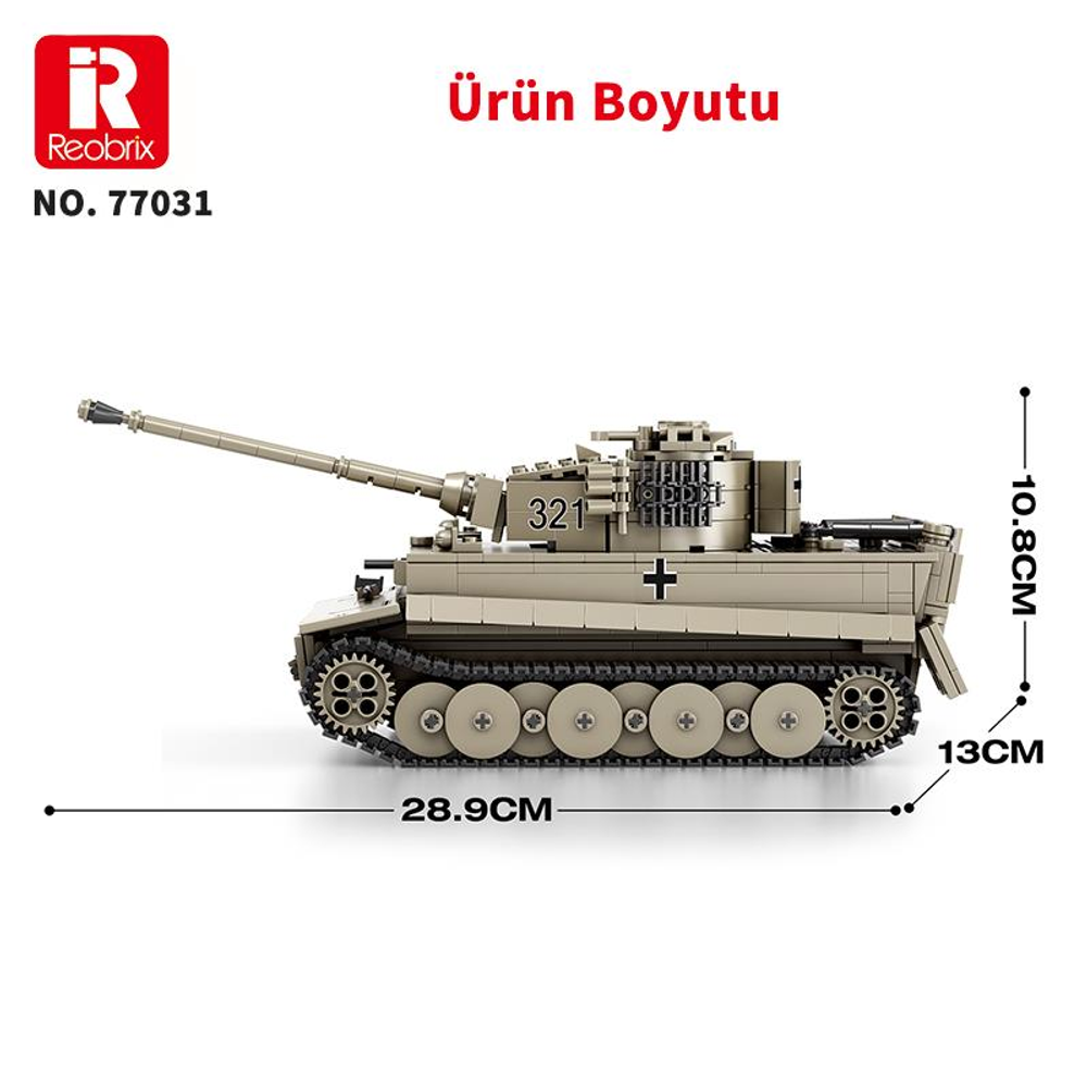REOBRIX World Of Tanks Tiger I Alman Ağır Tankı Building Blocks