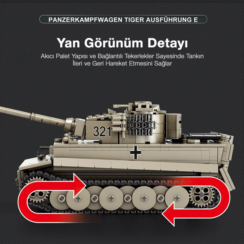 REOBRIX World Of Tanks Tiger I Alman Ağır Tankı Building Blocks