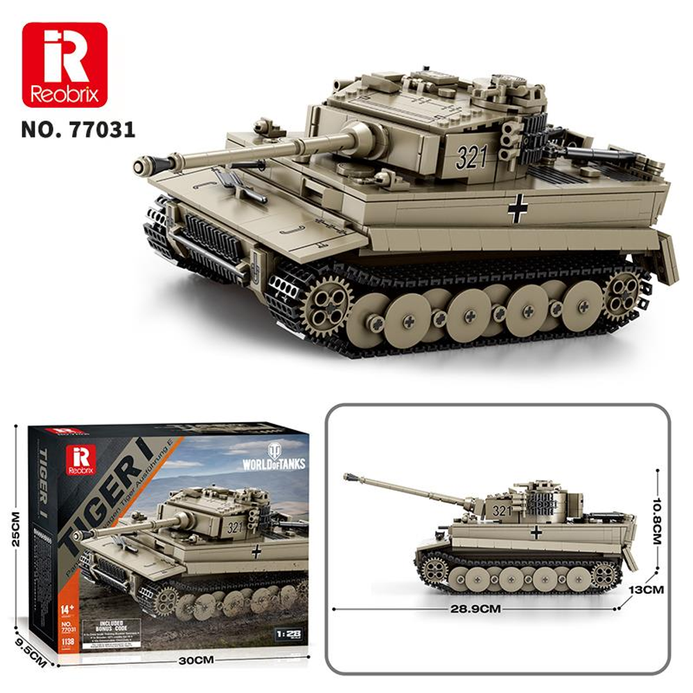 その他 TANK CORPS DX REOBRIX World Of Tanks Tiger I Alman Ağır Tankı Building Blocks