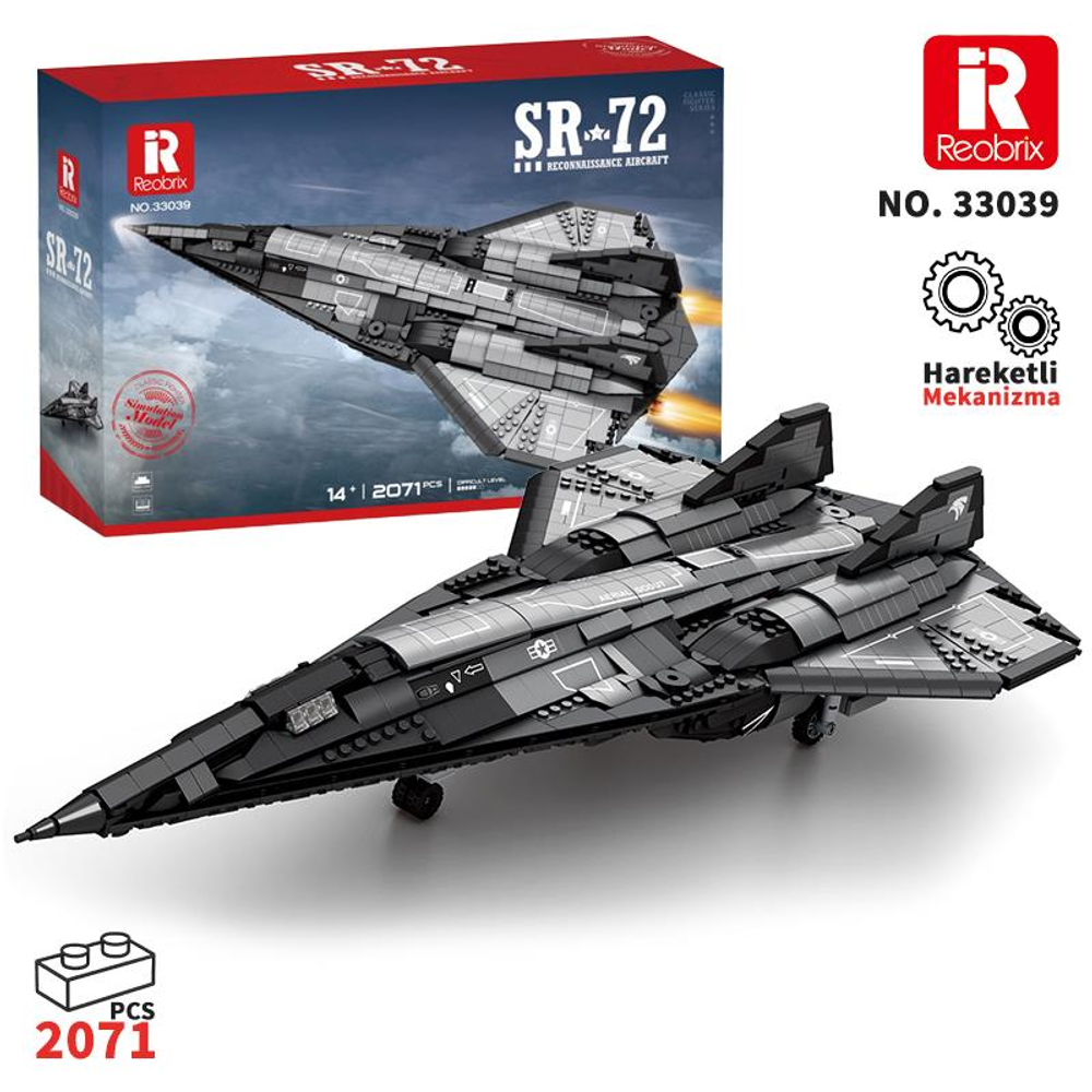 2071 parçalı gri ve siyah SR-72 keşif uçağı modeli.