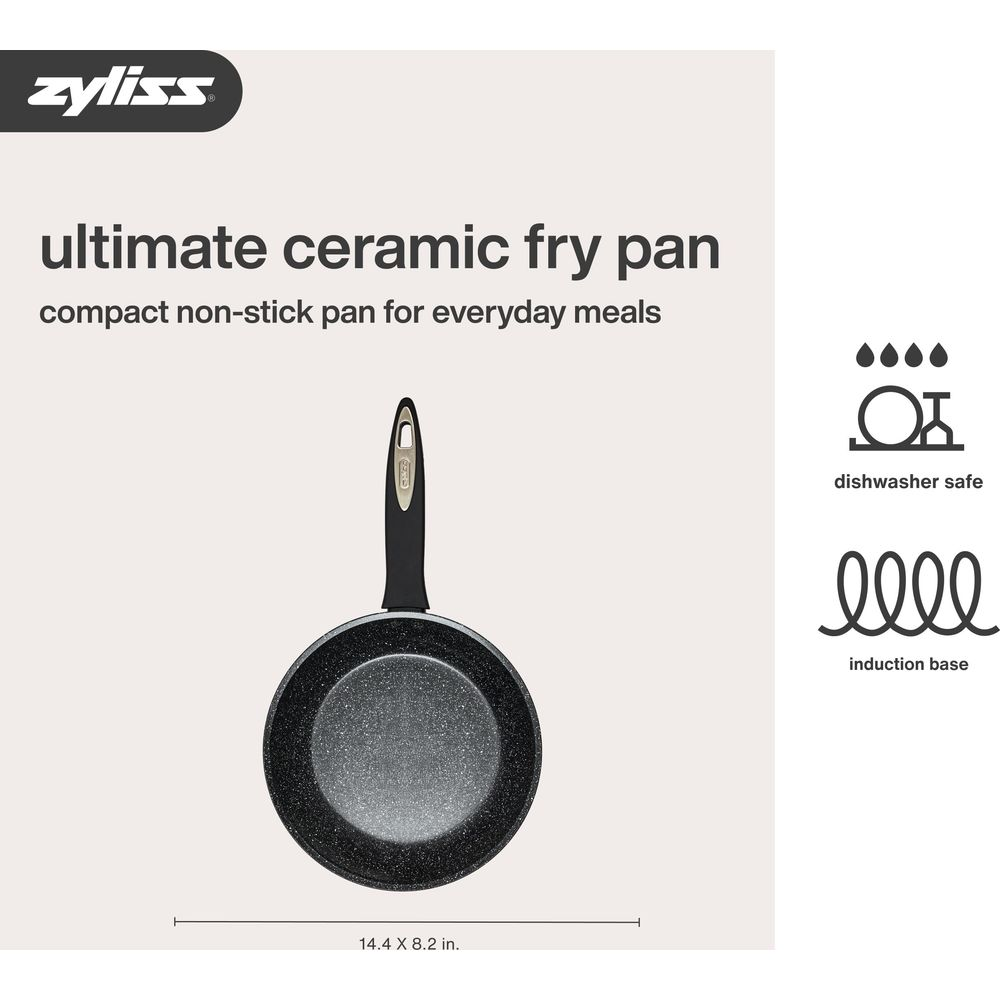 Poêle à frire en céramique Zyliss Ultimate, 14,4 x 8,2 pouces, lavable au lave-vaisselle.