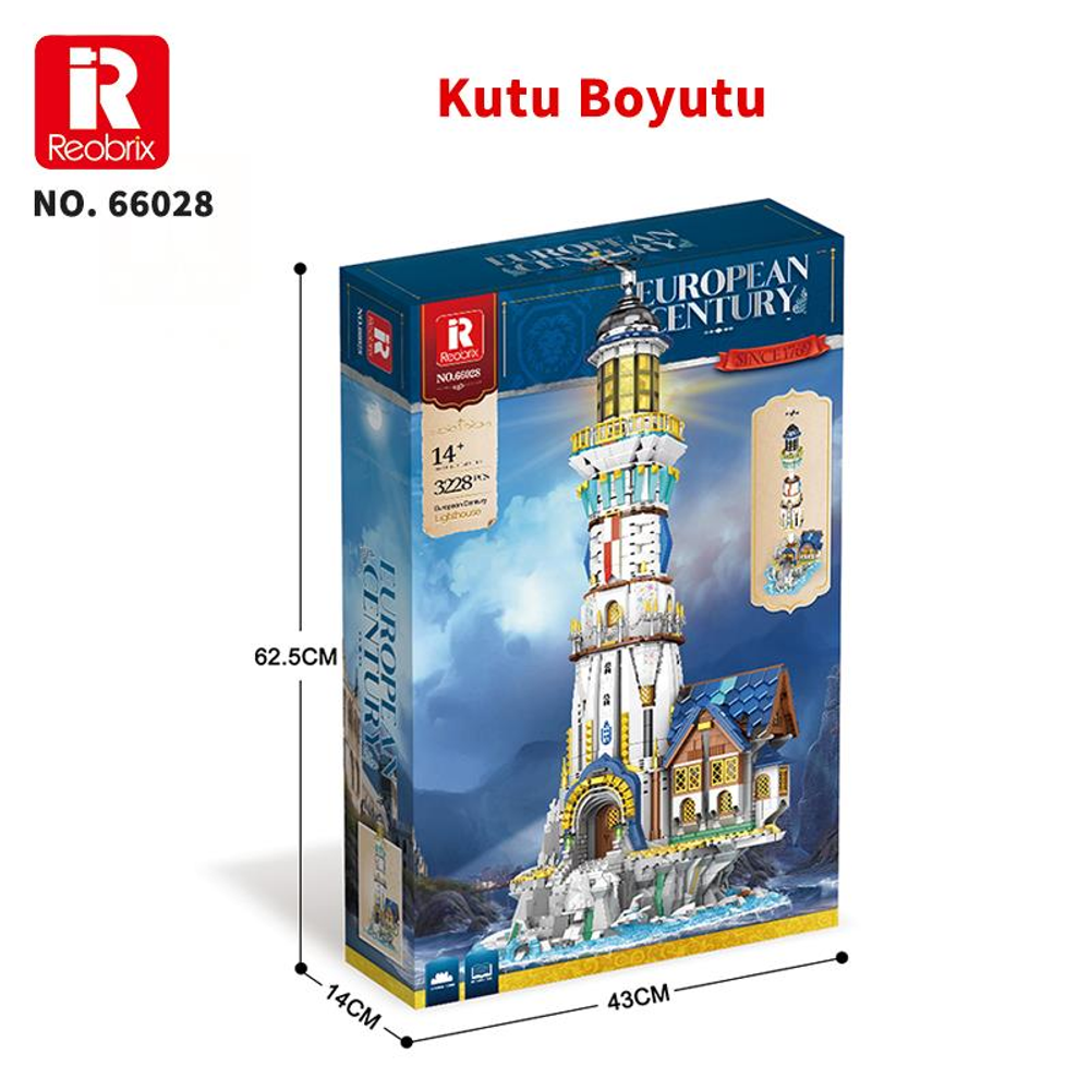 Reobrix Avrupa Yüzyılı Deniz Feneri Yapı Blokları Kutusu, model 66028.