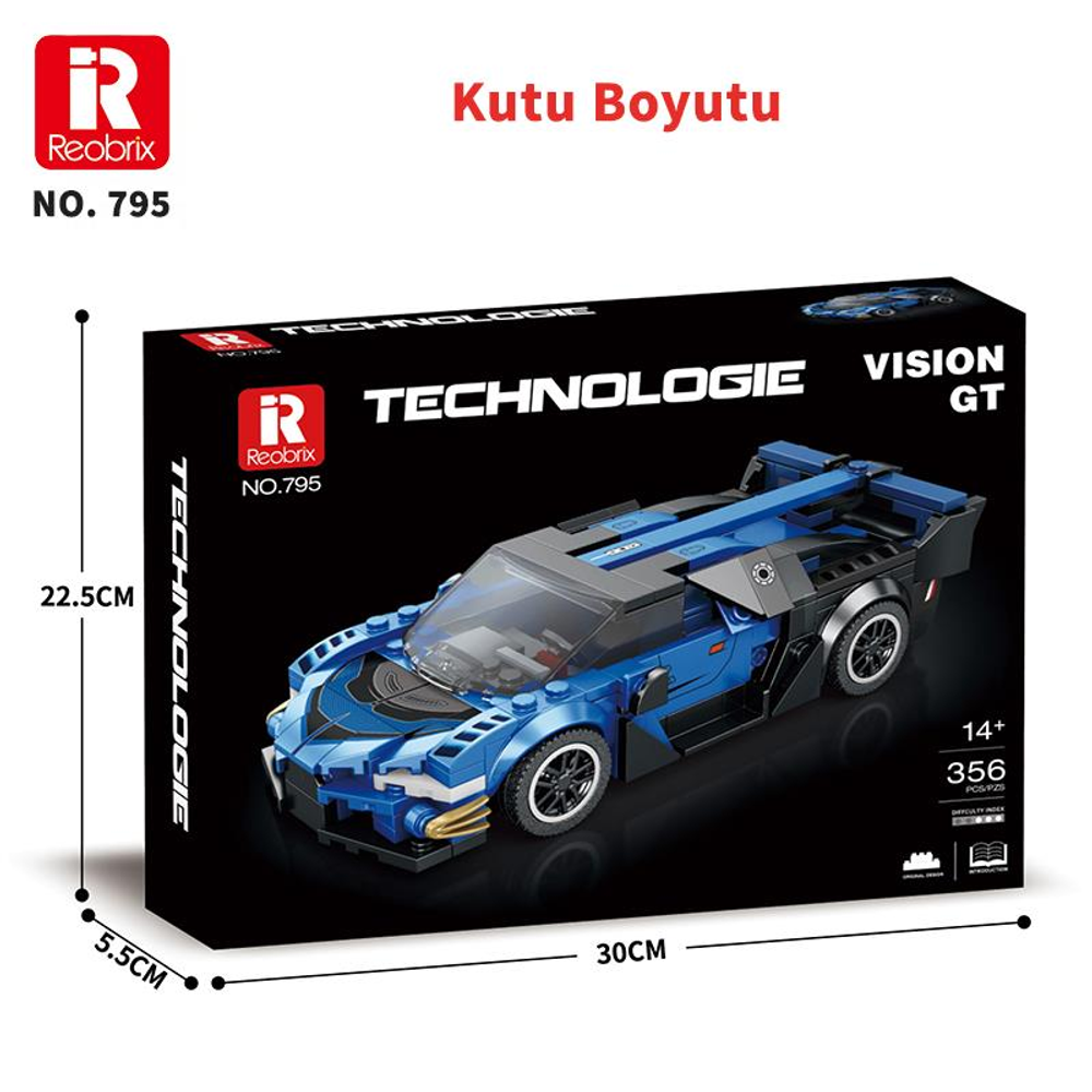 'Vision GT' etiketli mavi teknoloji modelinin kutusu.