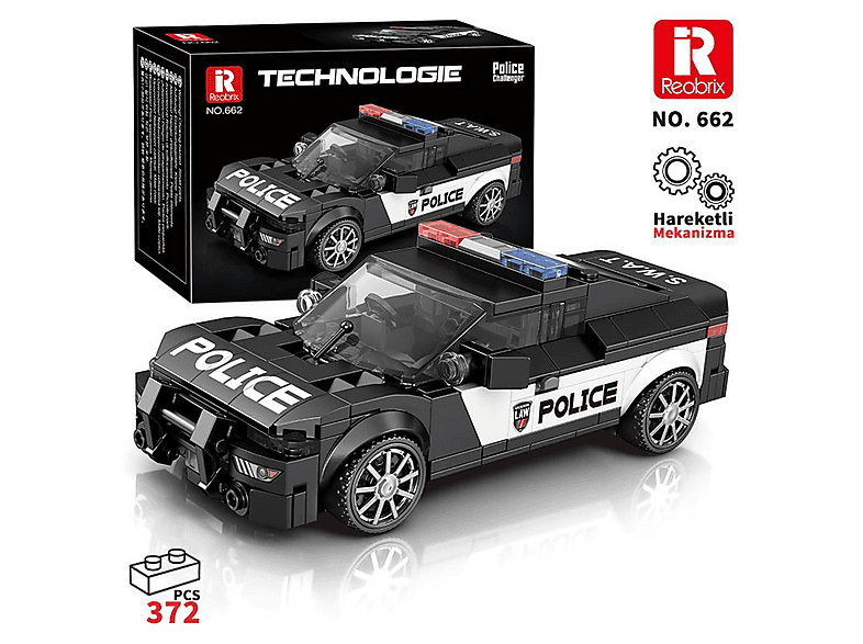 REOBRIX Technic Dodge Challenger Polis Arabası Ram Police Car 372 Parça 662