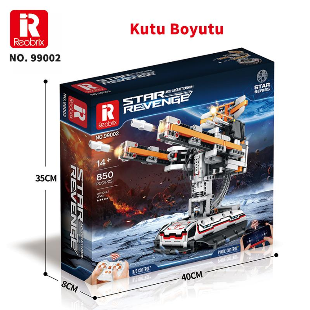 Reobrix Star Revenge uçaksavar topu yapım oyuncak kutusu.