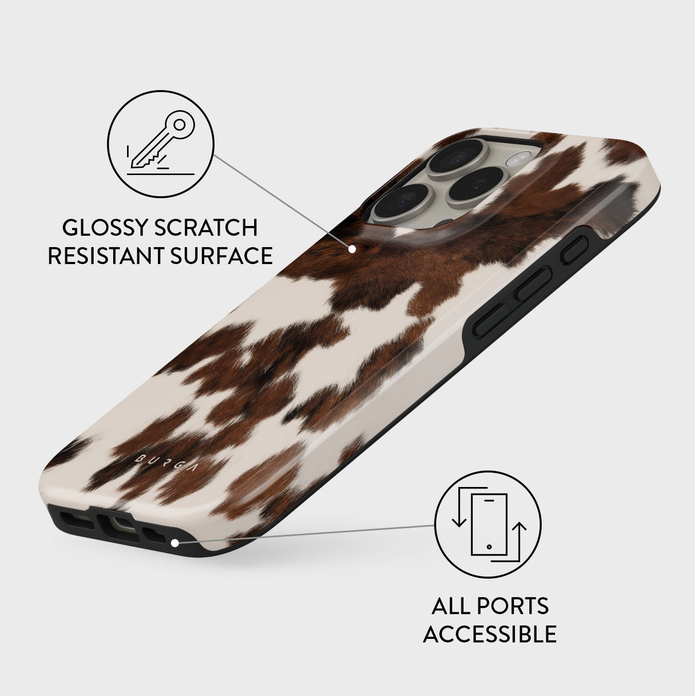 Une coque de téléphone brillante et résistante aux rayures.
