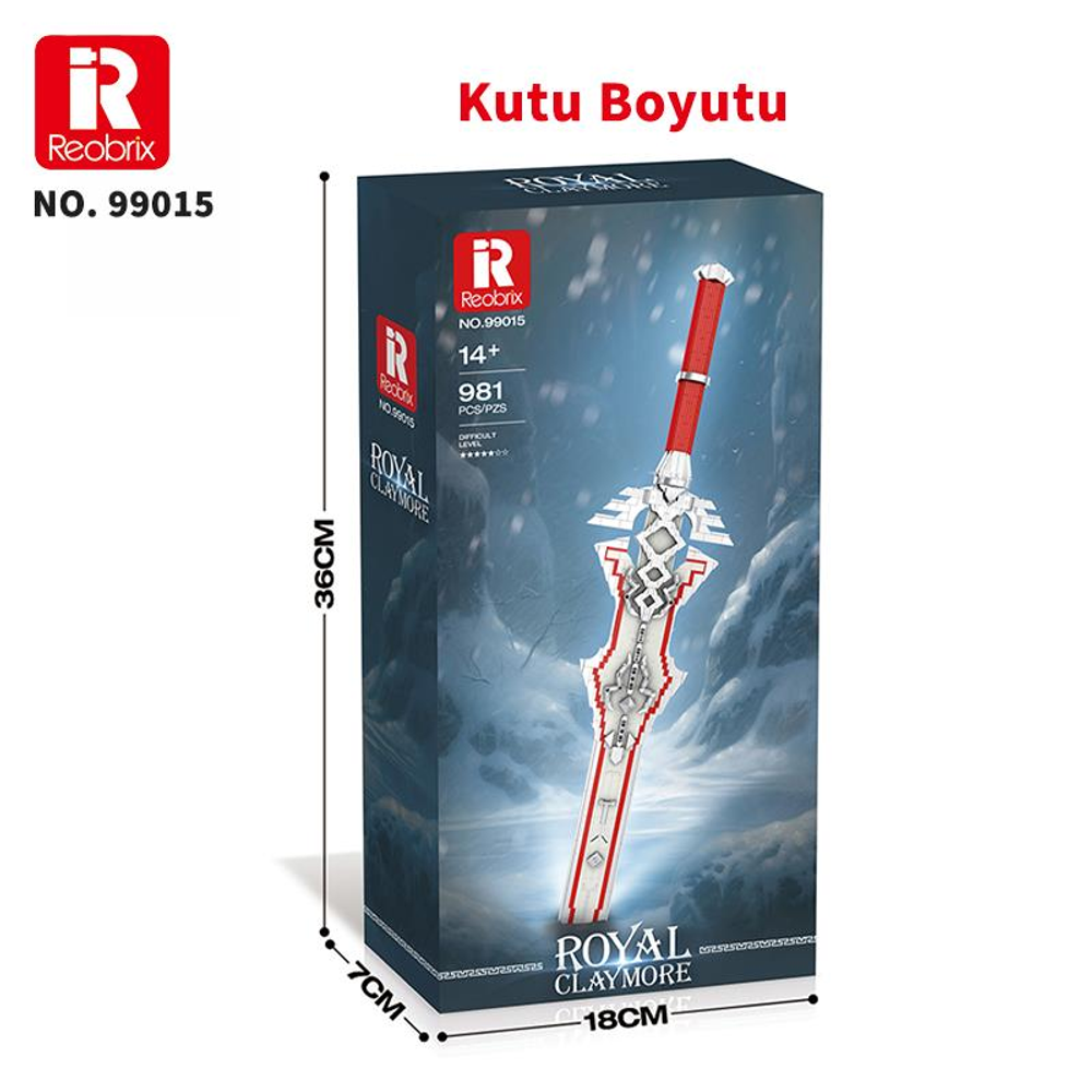 Kılıç tasarımlı Royal Claymore yapım kiti kutusu.