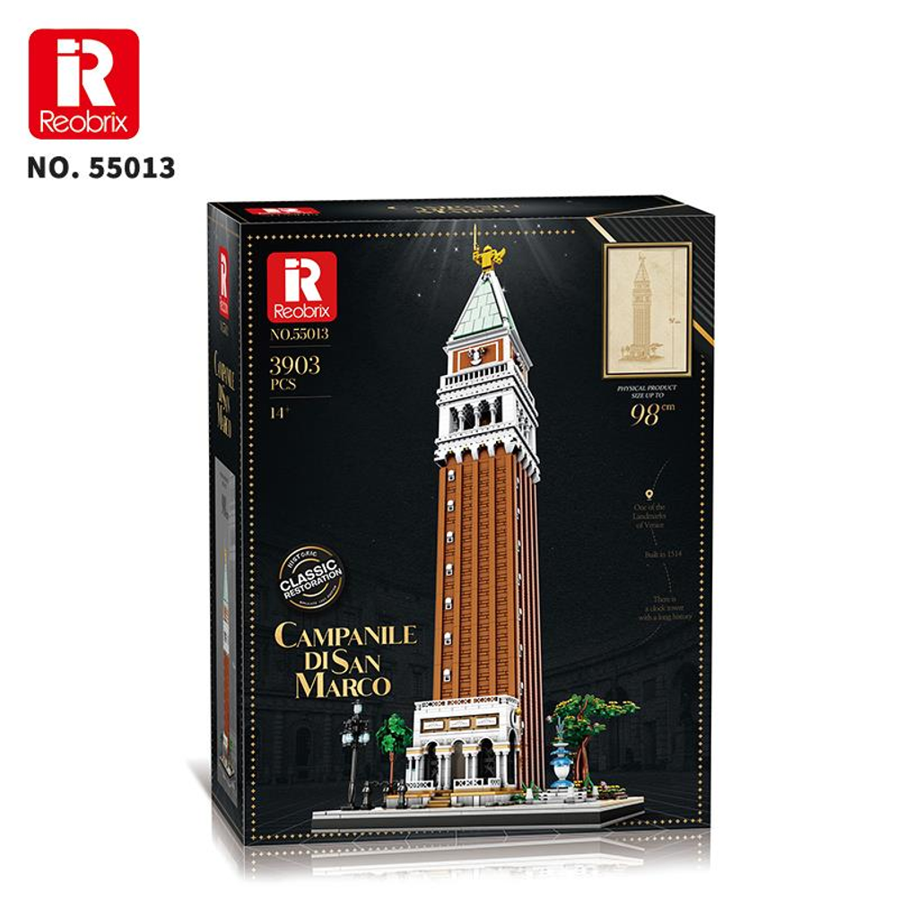 Campanile di San Marco içeren Reobrix yapı taşı seti ambalajı.