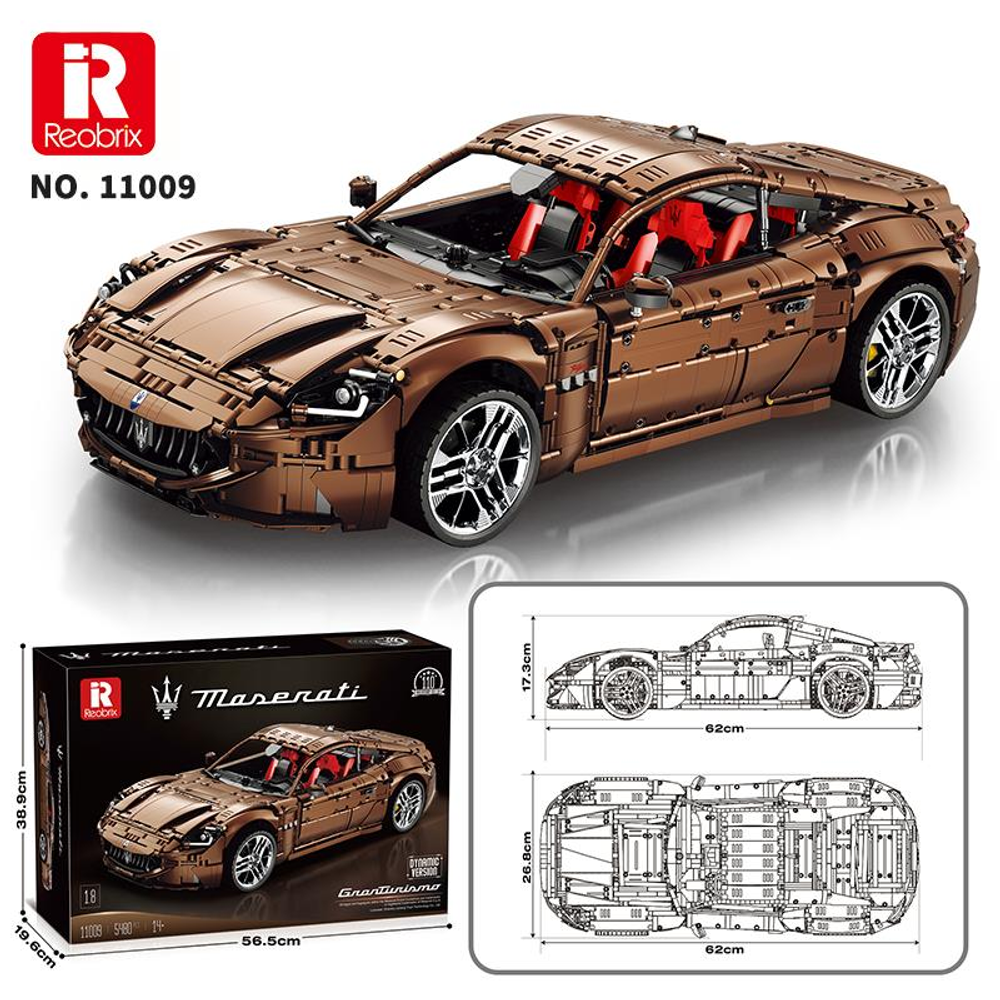 Kahverengi Reobrix Maserati GranTurismo model kiti kutusu ve modeli.
