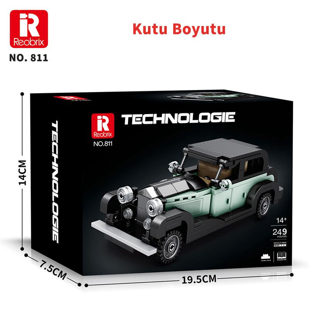 Reobrix Technic yapı taşı araba modeli 811, 249 parça, 14+.