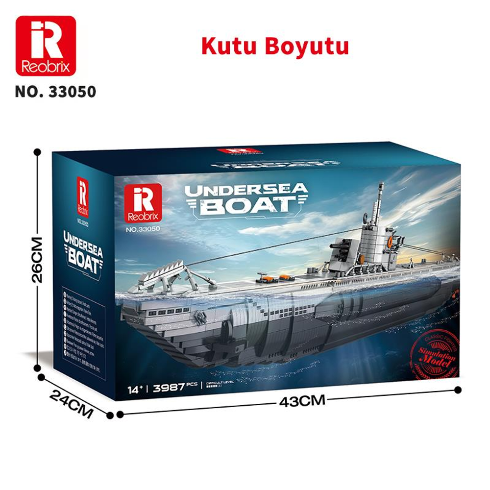 Reobrix denizaltı model kiti kutusu, 3987 parça, 43x26x24cm.