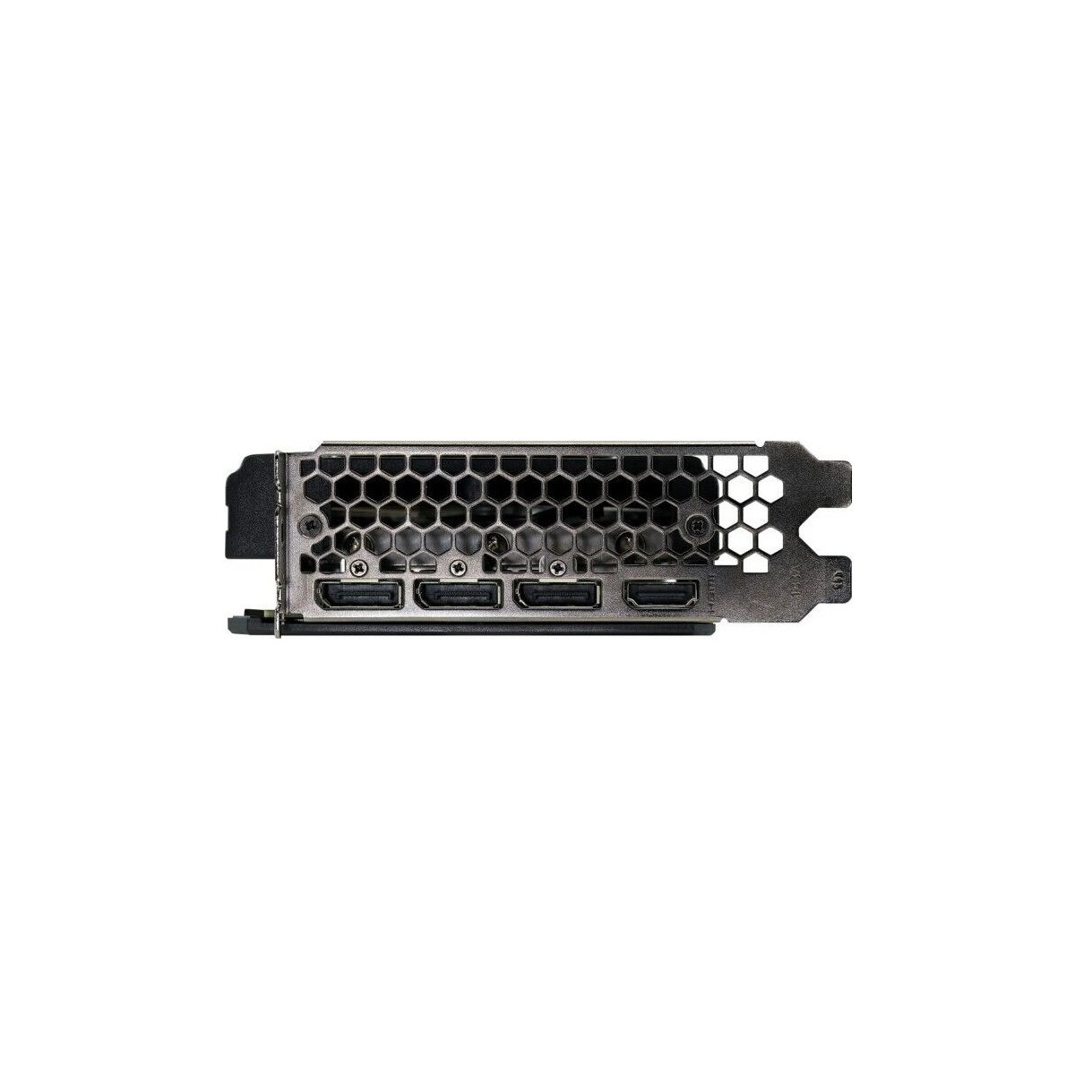 Rückseite einer Grafikkarte mit HDMI- und DisplayPort-Anschlüssen.