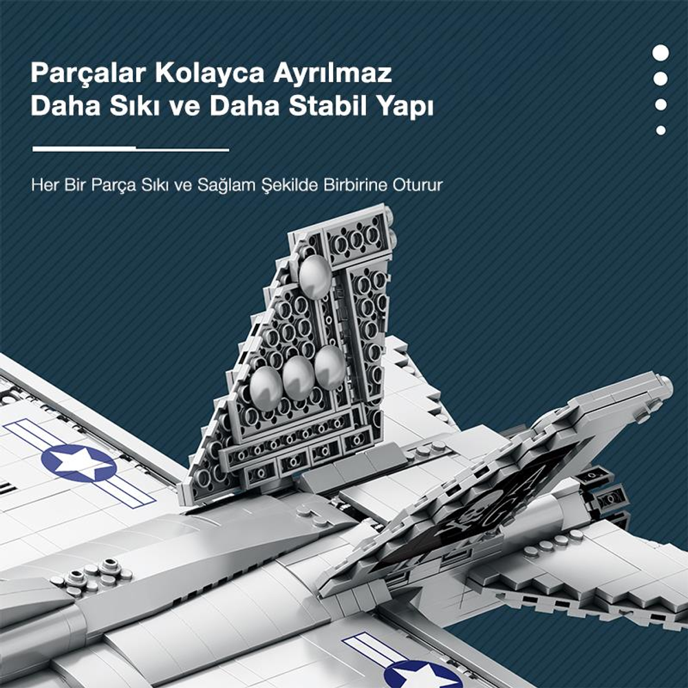 Amerikan yıldız amblemli gri, tuğla model uçağın yakın çekimi.