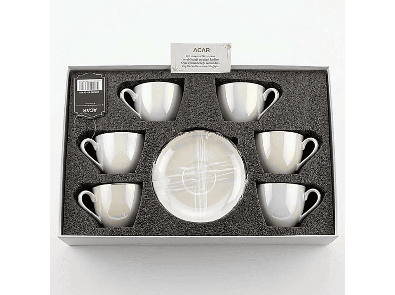 ACAR JEA-08359 Pearl Dream 6'lı Çay Porselen Kahve Fincanı