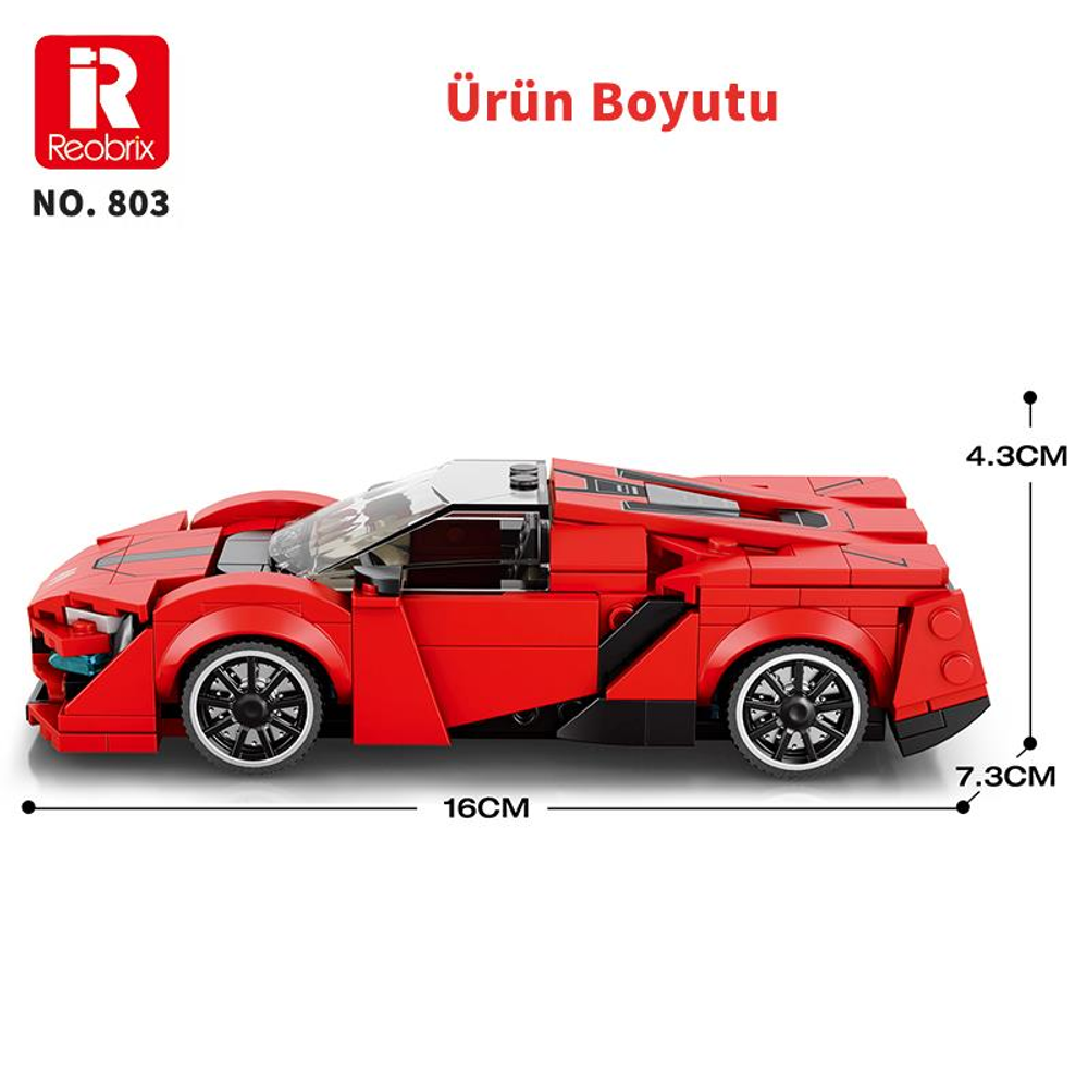 Beyaz jantlı kırmızı oyuncak spor araba, 16x7,3x4,3cm.