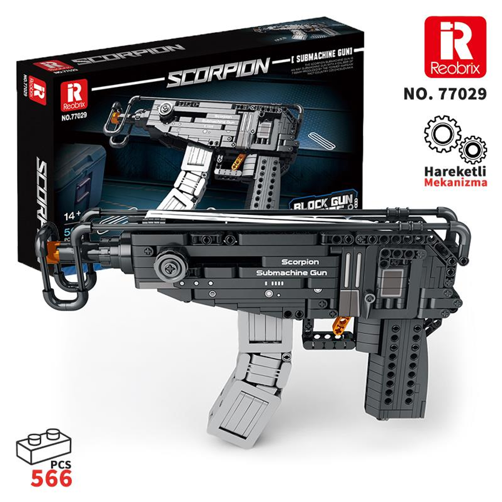 566 parçalık Scorpion hafif makineli tüfek yapım seti, model 77029.