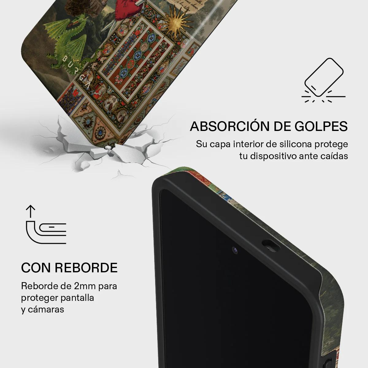 Funda de teléfono con diseño de dragón, protección contra caídas.