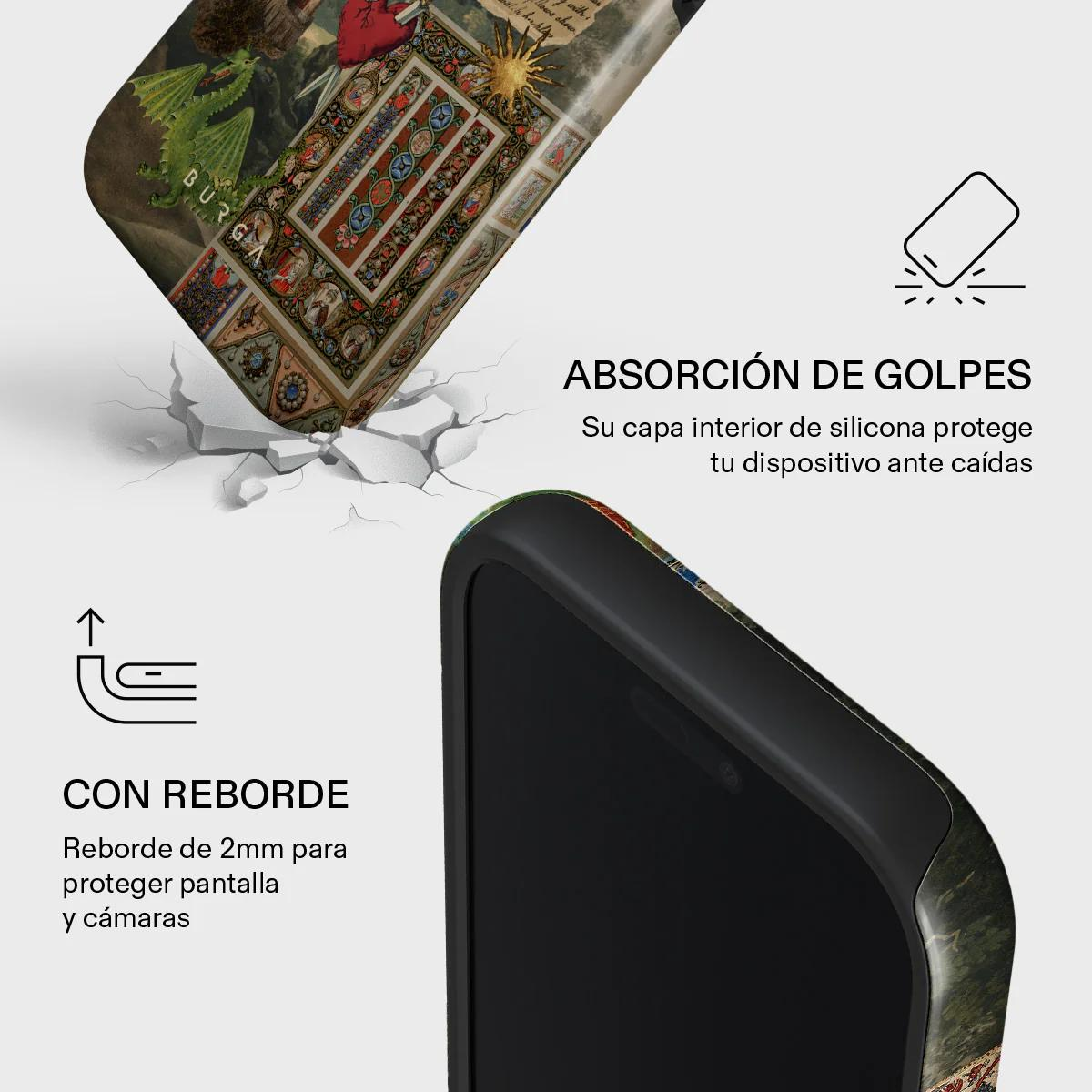 Funda de teléfono con diseño de dragón, absorción.