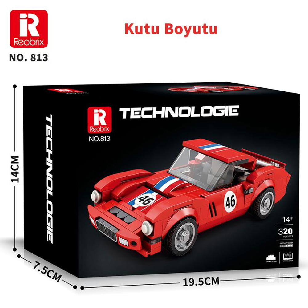 46 numaralı kırmızı Reobrix Technic spor araba kutusu.