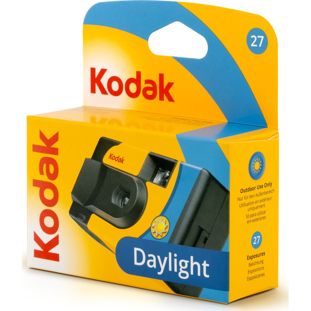 Doos van een Kodak Daylight wegwerpcamera met 27 opnamen.