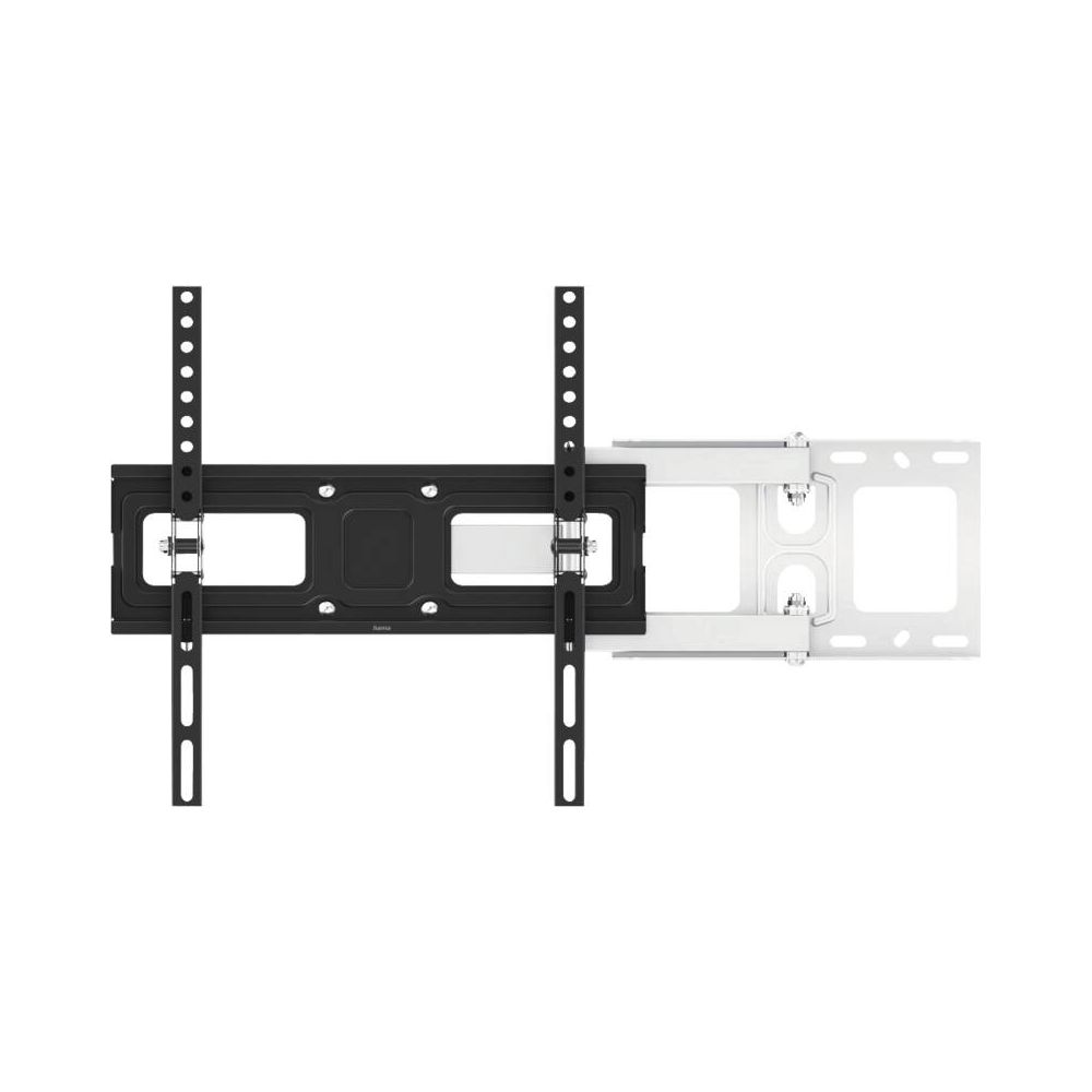 Ein schwarzer und ein weißer Wandhalter für Fernseher, nebeneinander.