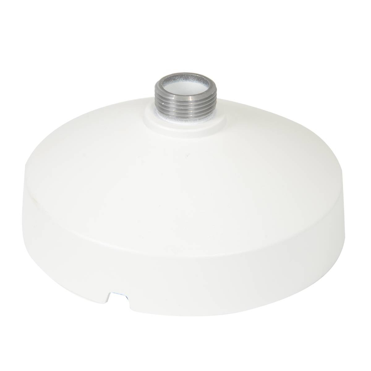 Una cupola di montaggio bianca con un connettore filettato in cima.