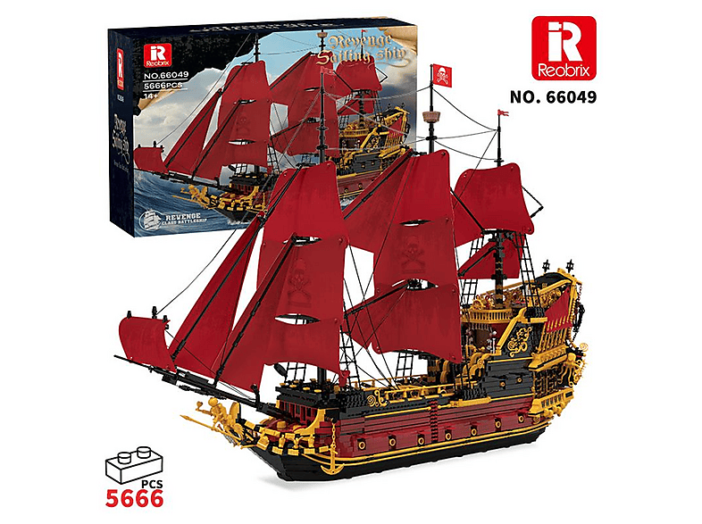 REOBRIX Kraliçe Anne'nin İntikamı Gemi Building Blocks revenge Sailing Ship 5666 Parça 66049