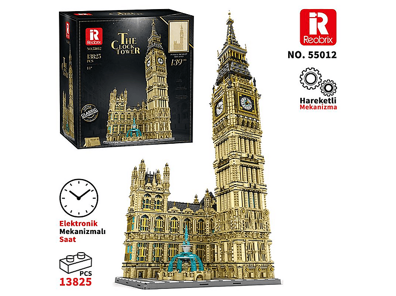 REOBRIX Saat Kulesi Big Ben The Clock Tower 13825 Parça 55012
