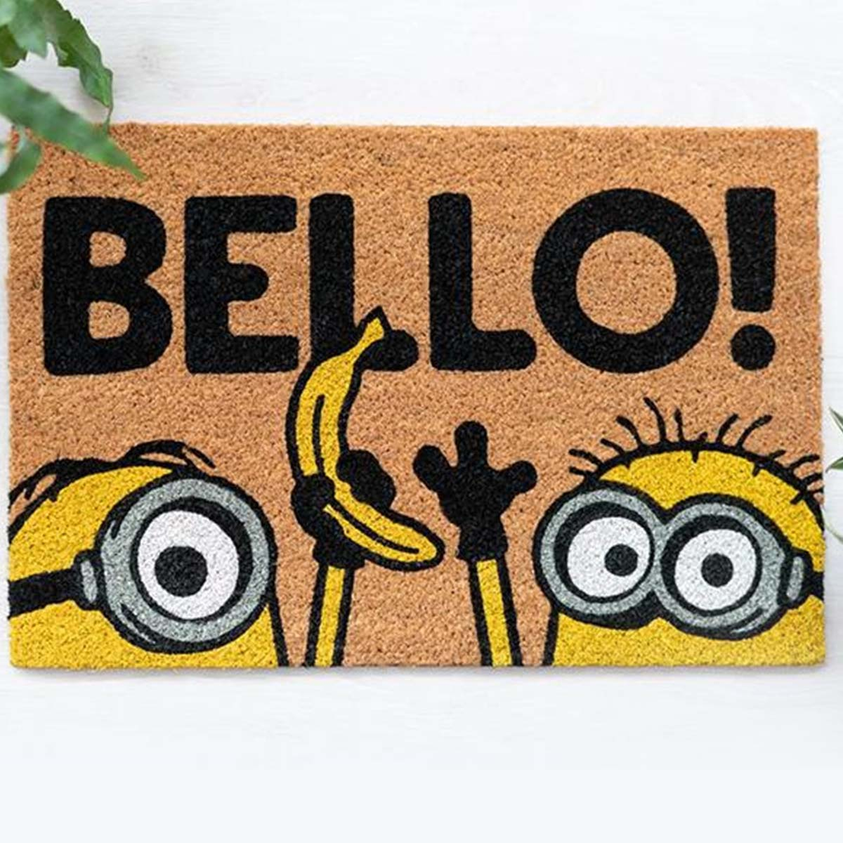 Zerbinotto con "BELLO!" e due Minion che tengono una banana.
