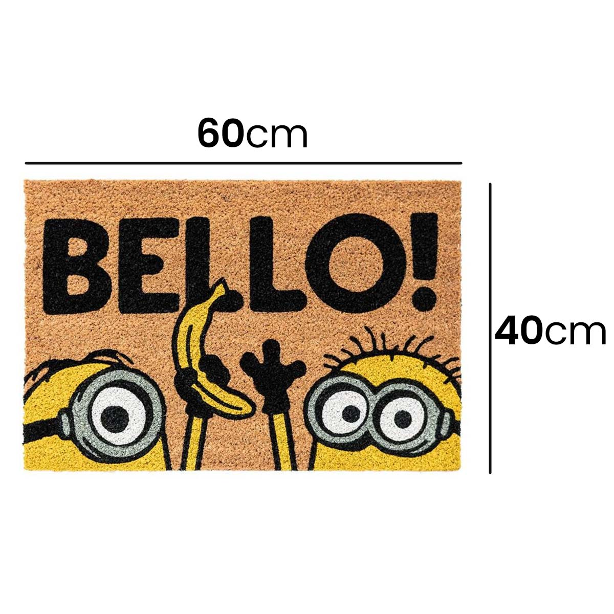 Tappetino con Minions e scritta "BELLO!", 60x40cm.