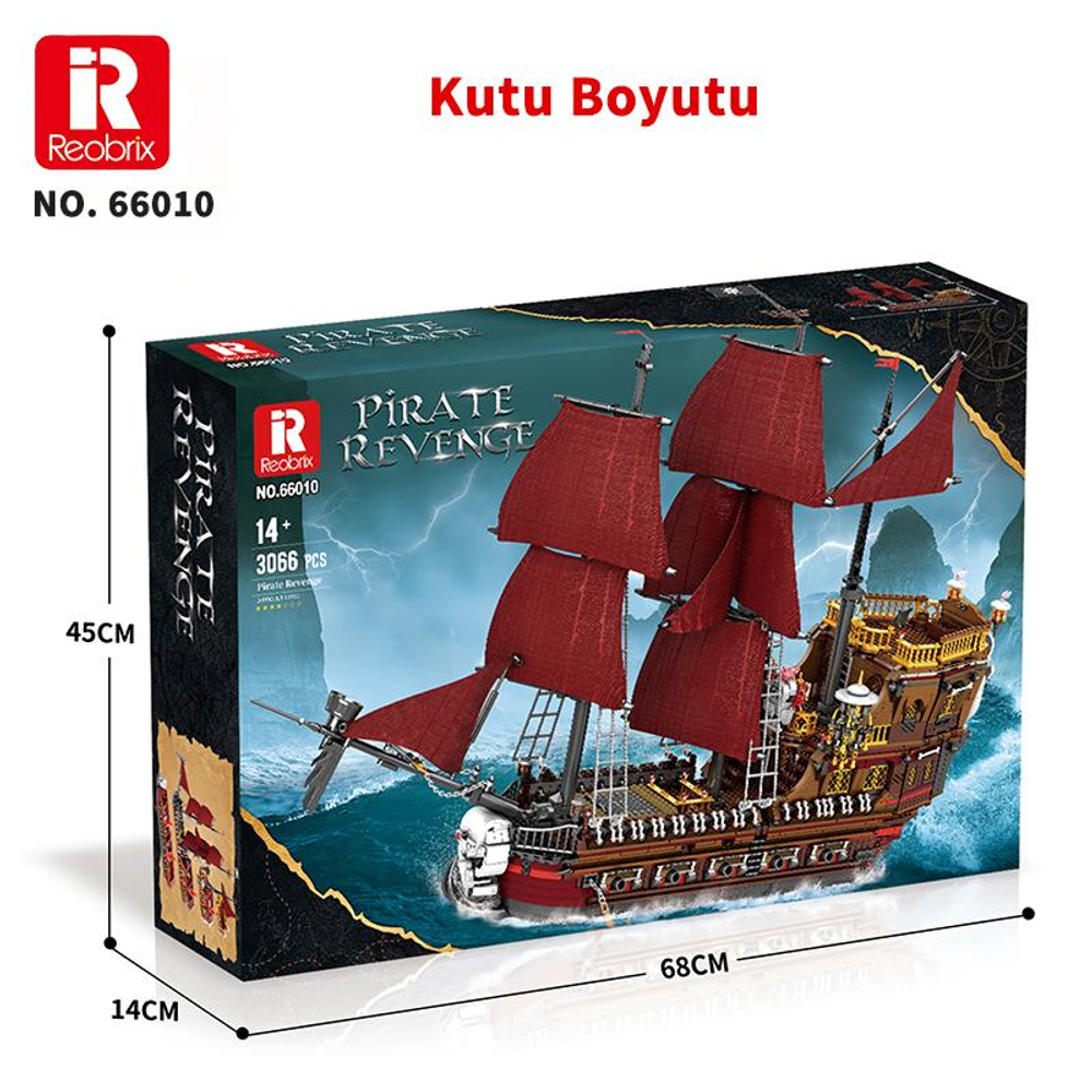 Pirat gemisi yapım seti kutusu, model numarası 66010.