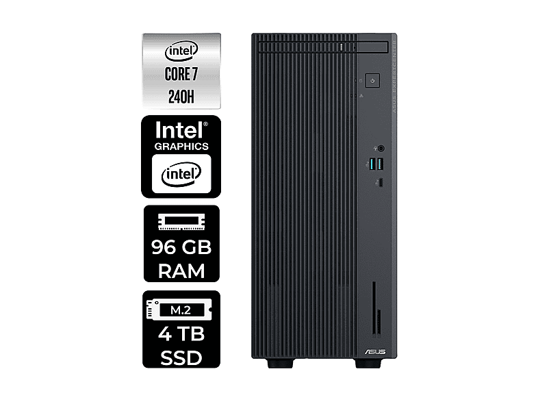 ASUS EC P500MV P500C724016512B0DP320 PER4 Bellek Intel Core i7-240H 96 GB RAM 4 TB SSD FreeDOS Masaüstü Bilgisayar