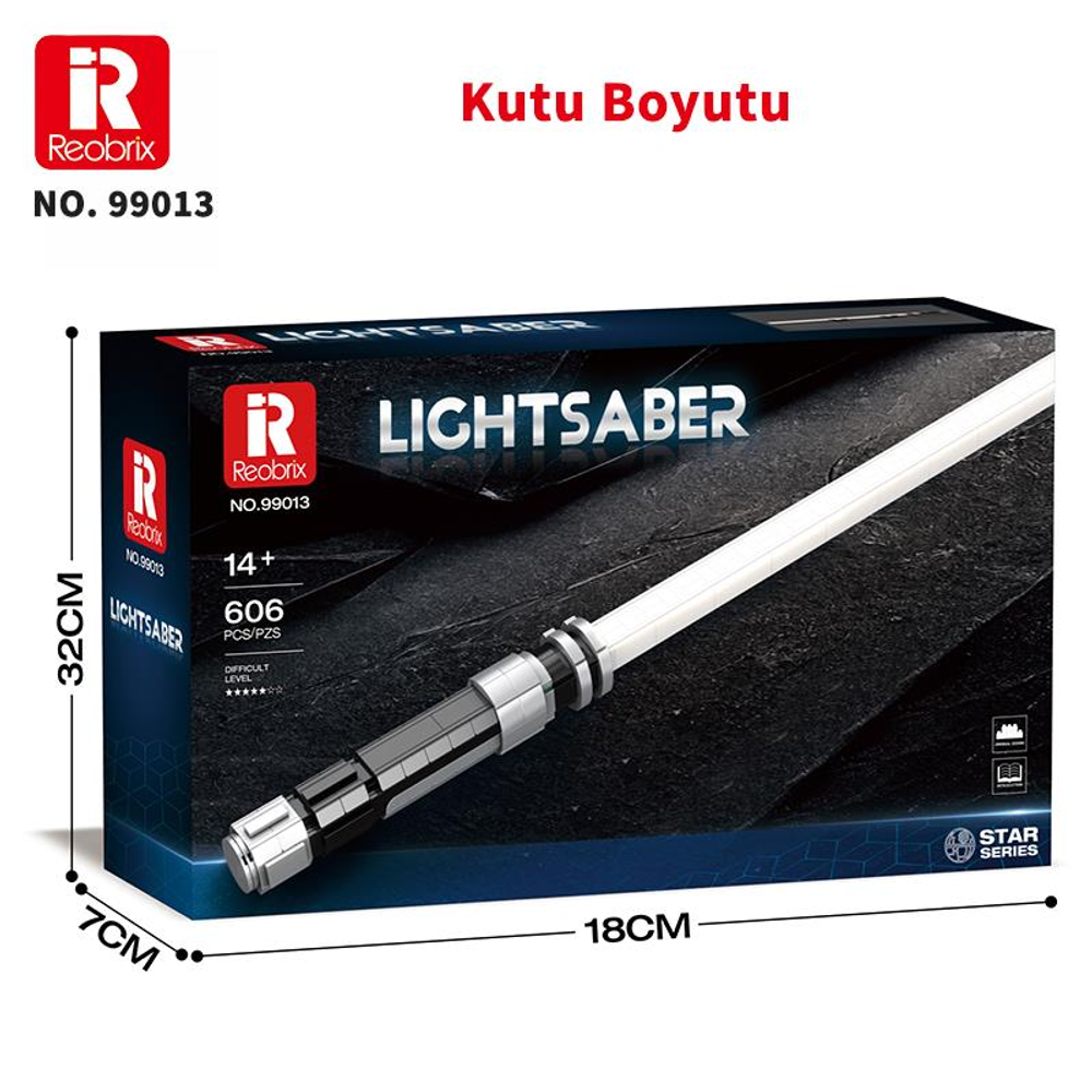 Reobrix Işın Kılıcı yapım kiti kutusu, 32x18x7cm, 606 parça, 14+ yaş.