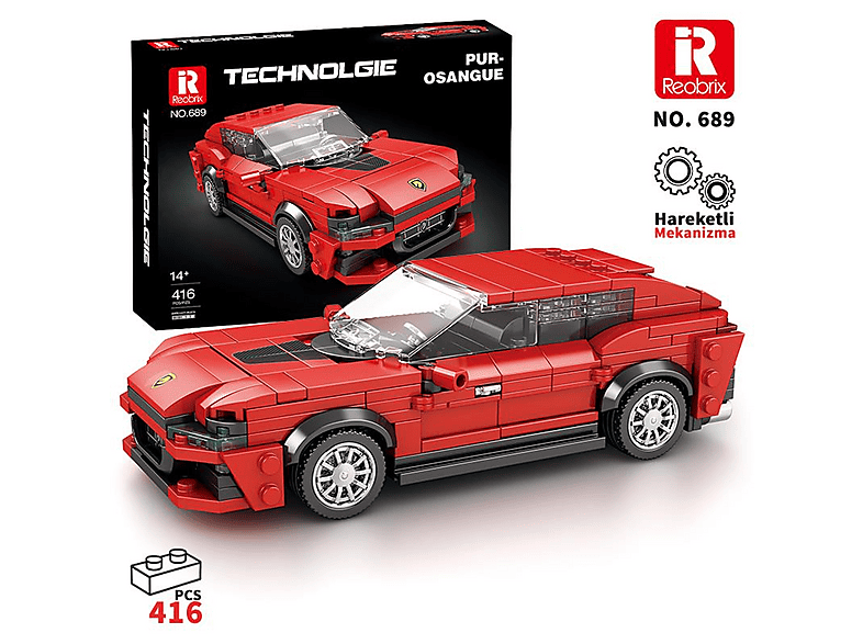 REOBRIX Technic Ferrari Purosangue Spor Araba 416 Parça 689