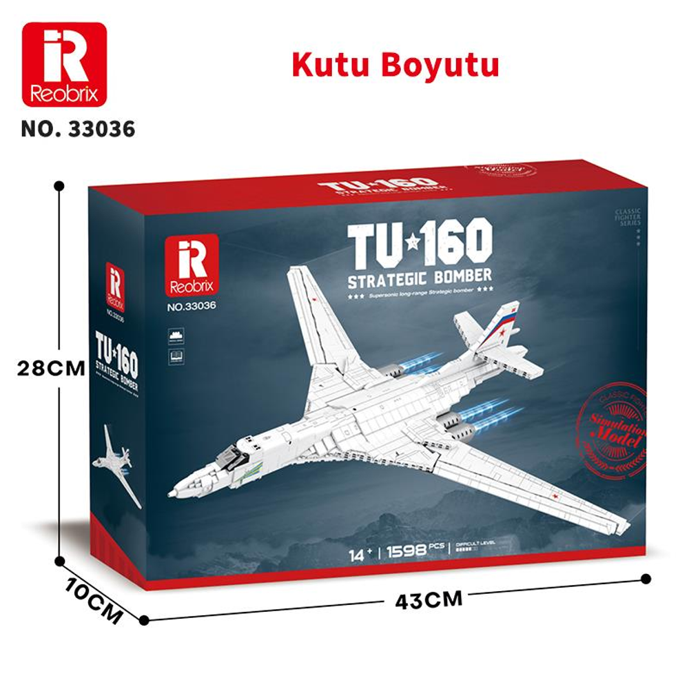 TU-160 stratejik bombardıman uçağı yapım bloğu kutusu, 28x10x43cm.