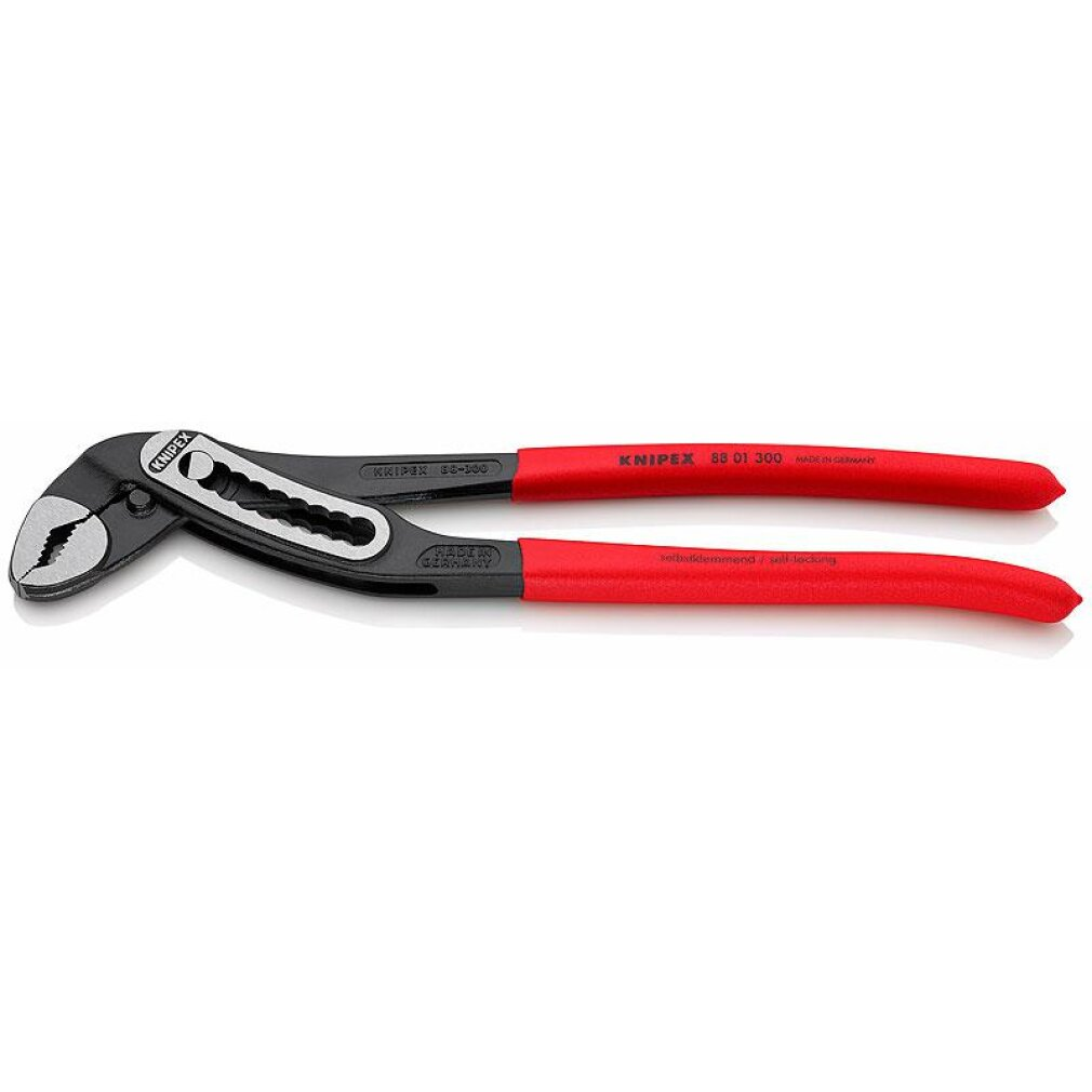 Una llave de tubo roja y negra con la marca KNIPEX.