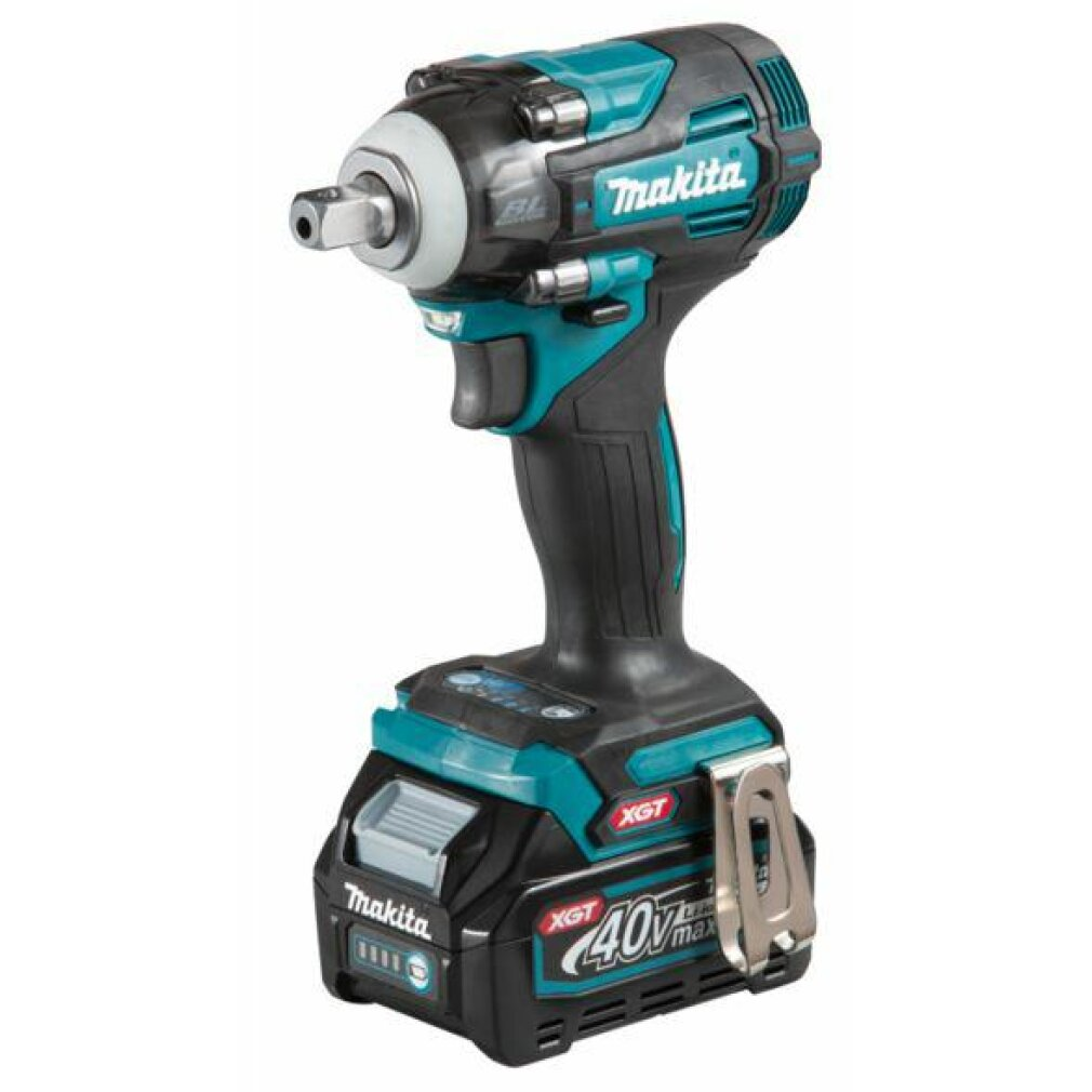 Avvitatore a percussione Makita nero e verde acqua con batteria 40V max.