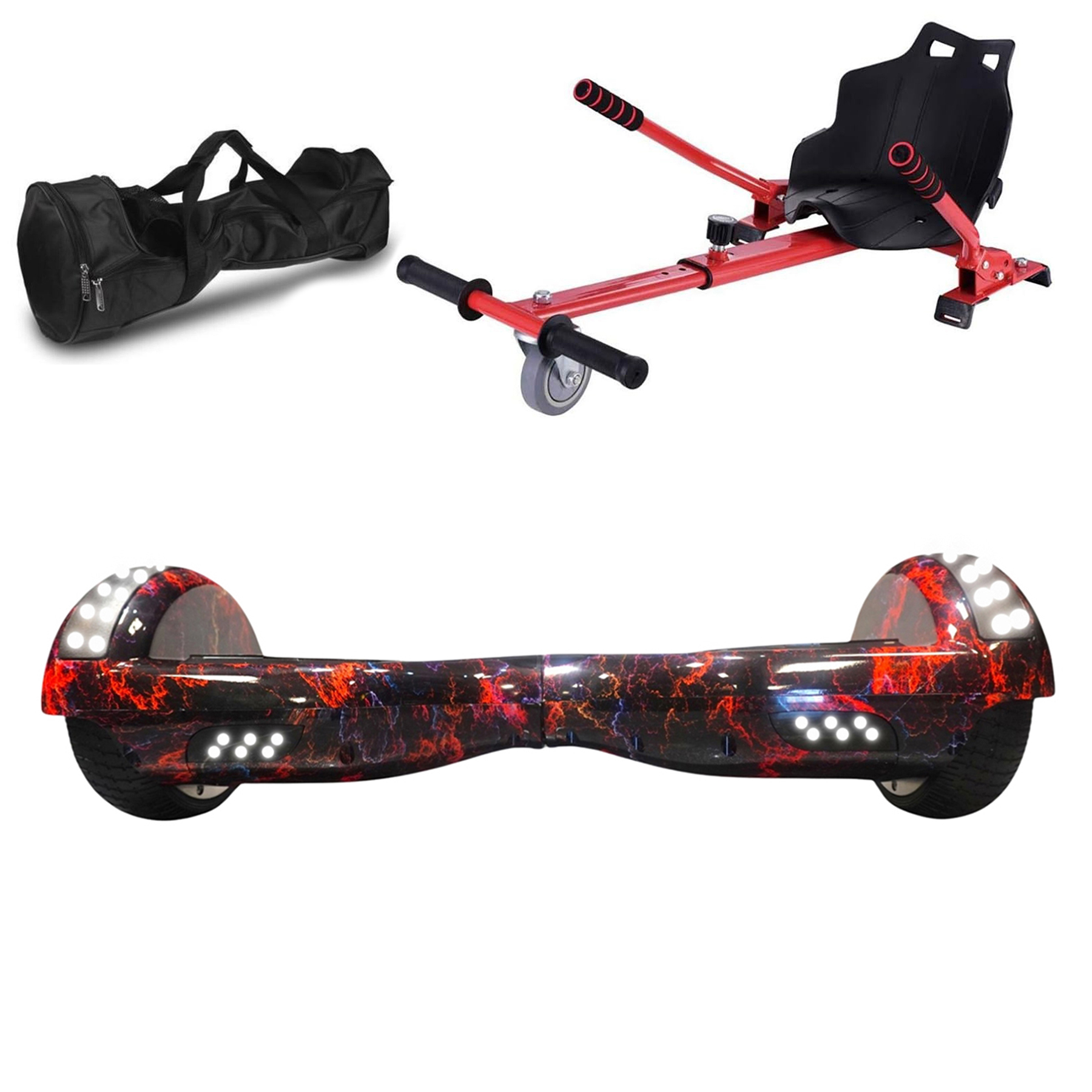 CITYMATE Elektrikli Kaykay Scooter Akıllı Denge + HoverKart + Çanta Full Ledli Extrem Paket Hoverboard