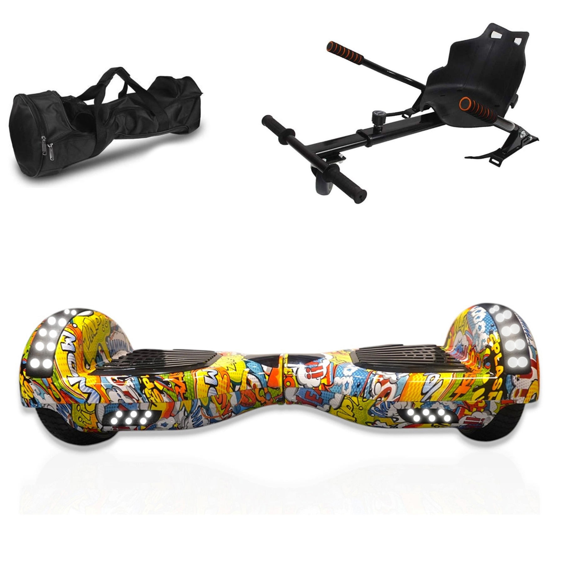 CITYMATE Elektrikli Kaykay Scooter Akıllı Denge + HoverKart + Çanta Full Ledli Extrem Paket Hoverboard