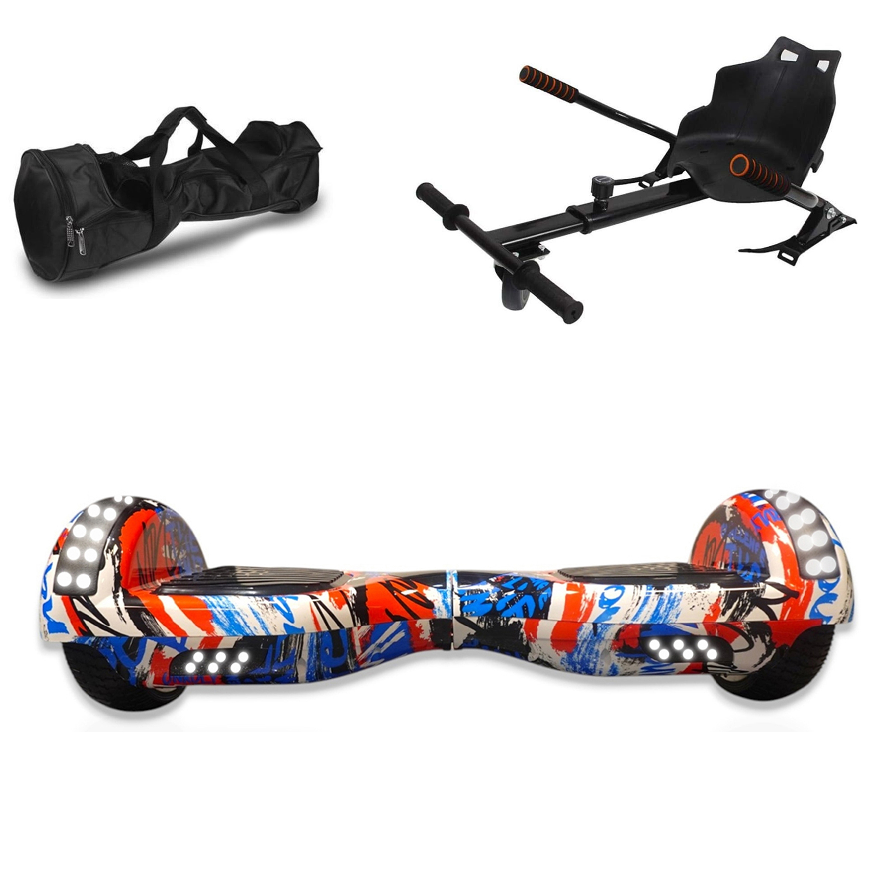 CITYMATE Elektrikli Kaykay Scooter Akıllı Denge + HoverKart + Çanta Full Ledli Extrem Paket Hoverboard