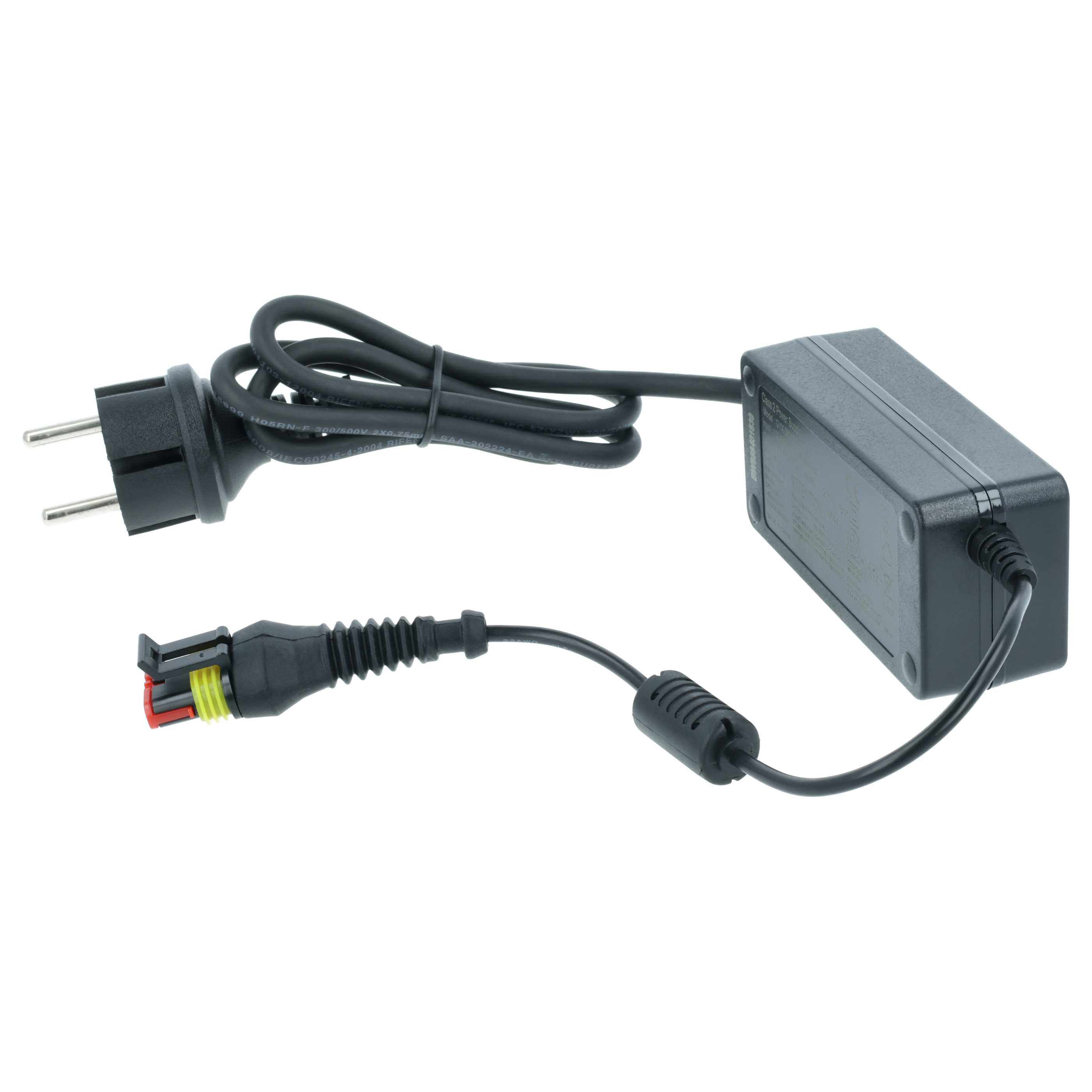 Schwarzes Netzteil mit EU-Stecker und einem speziellen Anschluss.