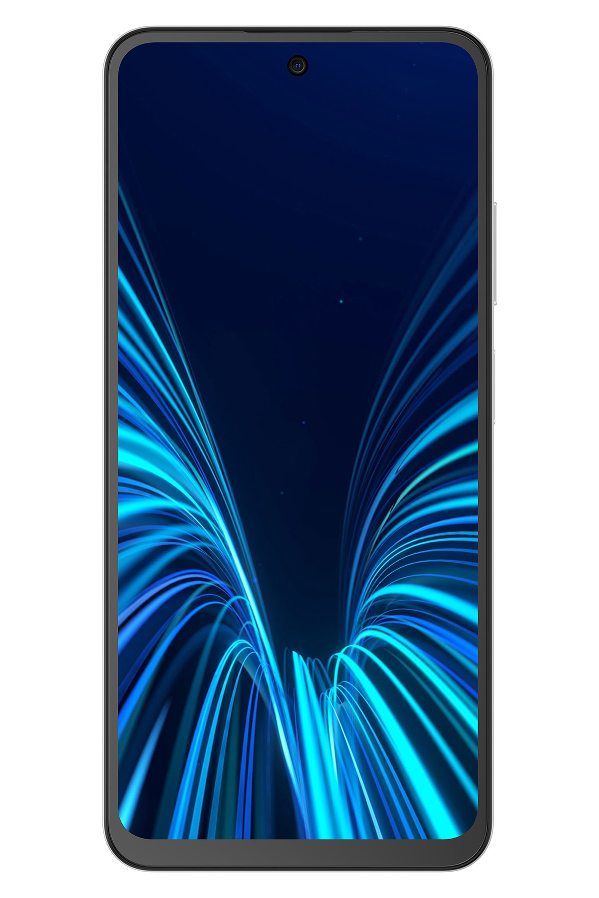 Koyu arka planlı ve mavi ışık çizgili akıllı telefon