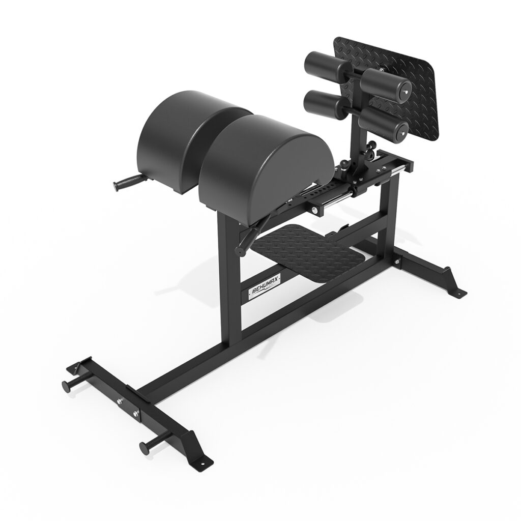 Una máquina GHD negra ajustable con rodillos acolchados y reposapiés.