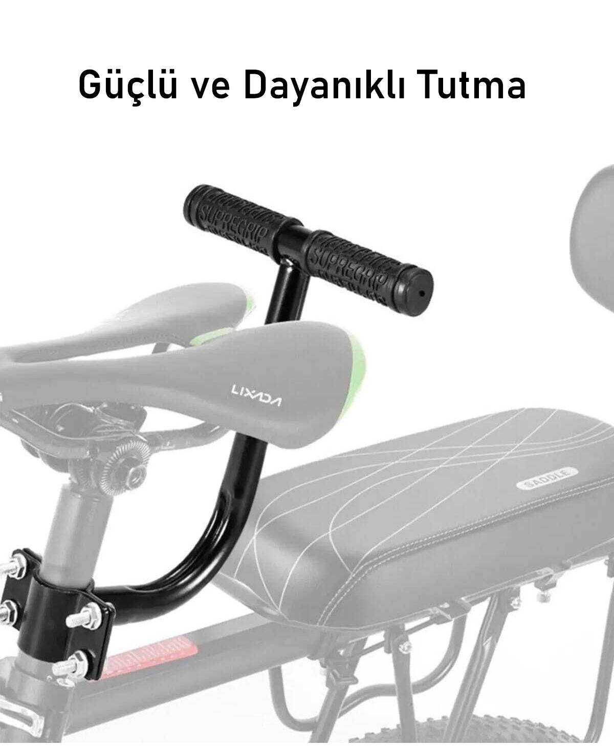 Siyah bisiklet tutamağı sele borusuna takılıdır.
