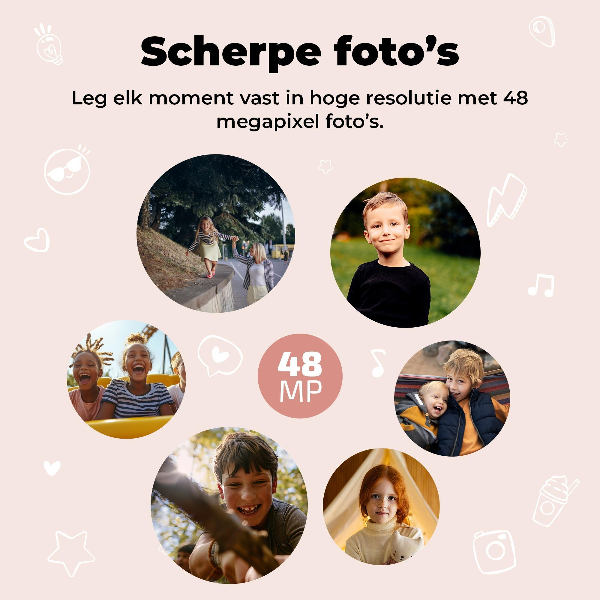 Collage shows children in various situations. 48 MP.