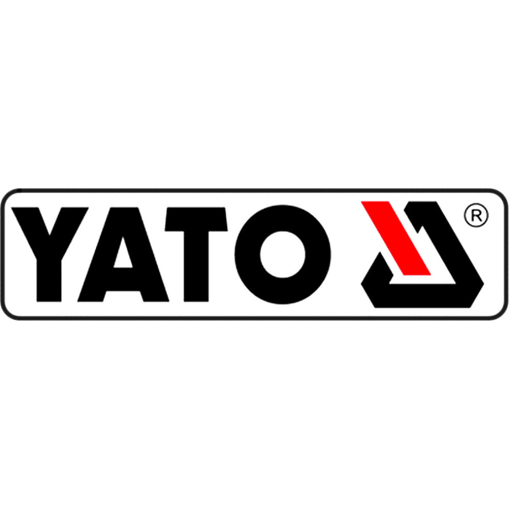 Logo YATO nero con accento rosso e simbolo di marchio registrato.