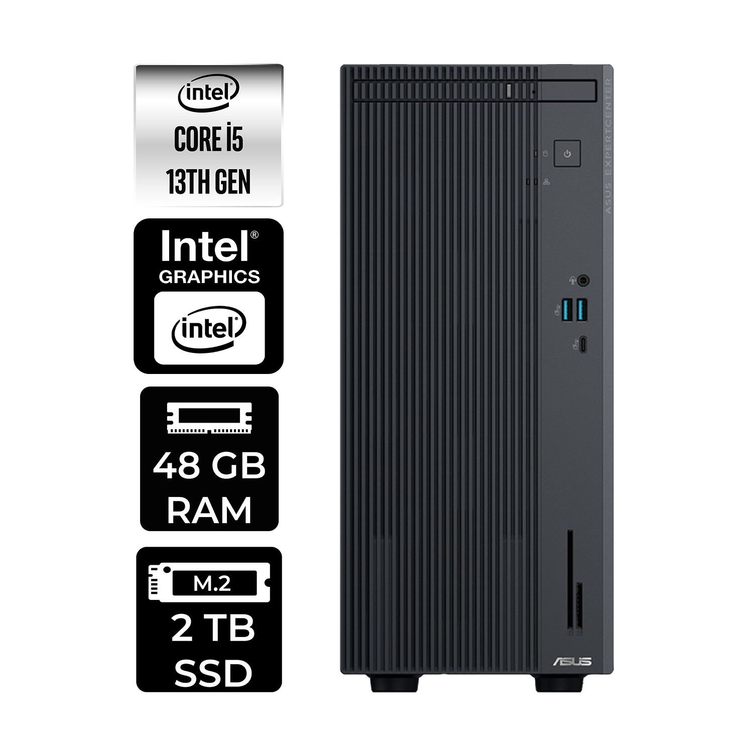 ASUS EC P500MV P500I513428512B0DP311 PER4 Bellek Intel Core i5-13420H 48 GB RAM 2 TB SSD FreeDOS Masaüstü Bilgisayar