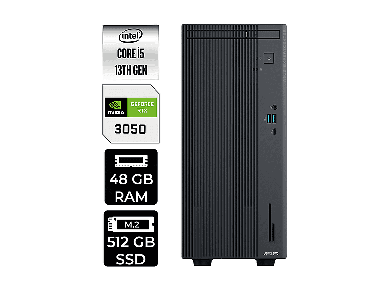 ASUS EC P500MV RTX3050 6GB P500I513428512B0DP429 PER4 Bellek Intel Core i5-13420H 48 GB RAM 512 GB SSD FreeDOS Masaüstü Bilgisayar